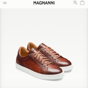 Magnanni Chestnut Leather Sneakers